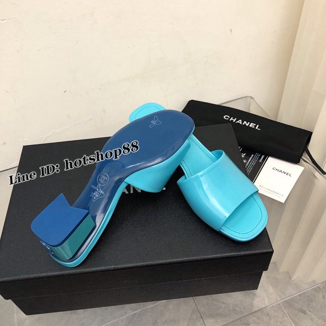 Chanel爆款女士涼拖鞋 香奈兒22春夏度假系列高跟拖鞋 dx1708